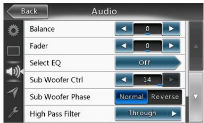 CLARION NX403EV - Audio Setup Menu - 1