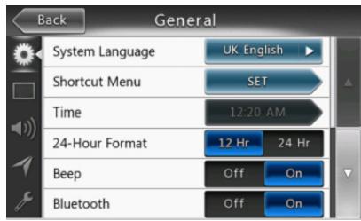 CLARION NX403EV - General Setup Menu - 1