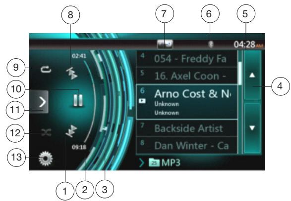 CLARION NX403EV - Showing CD Player mode screen - 1