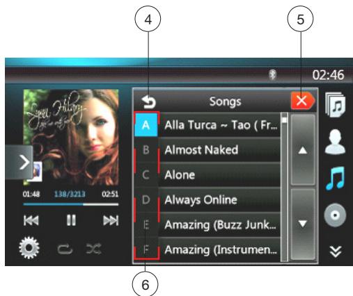 CLARION NX403EV - iPod audio playlist mode screen - 2