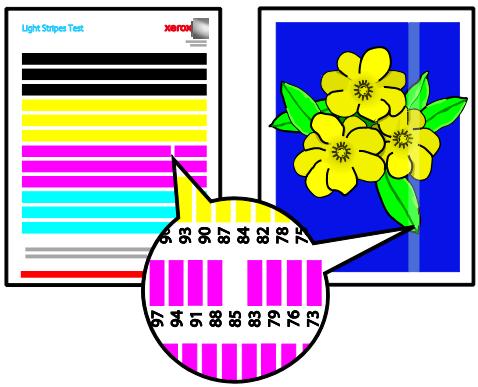 XEROX COLORQUBE 8880 - Bandes claires aléatoires sur la page - 1