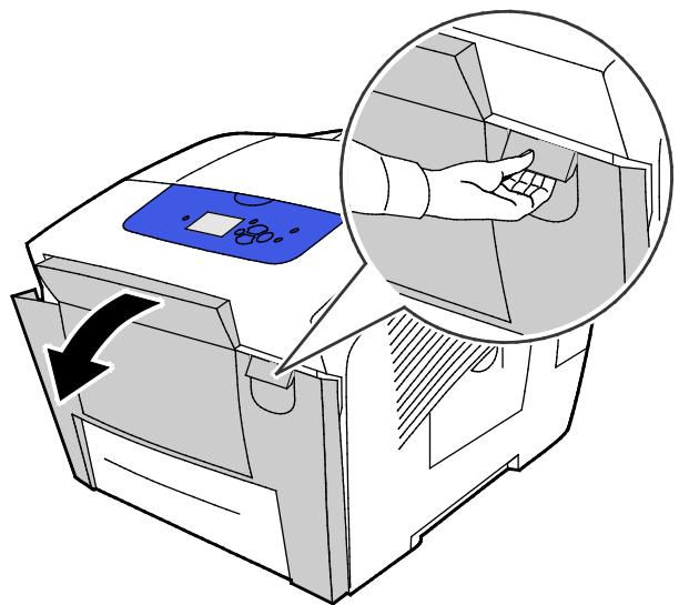 XEROX COLORQUBE 8880 - Résolution des incidents papier au niveau du capot avant a. - 1