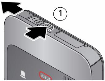 KODAK PLAYFULL ZE2 - Mise en route de votre caméscope Ouverture du compartment de charge/ USB - 1