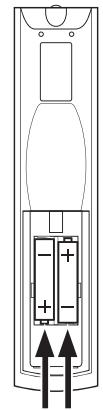 HARMAN KARDON AVR 171 JBL CINEMA 610 - Insertion des piles dans la télécommande - 2