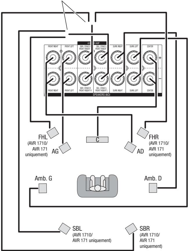 HARMAN KARDON AVR 171 JBL CINEMA 610 - Raccordement de vos enceintes - 1