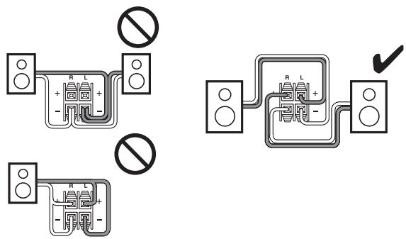 ONKYO HT-R358 - Précautions concernant le branchement des enceintes - 2