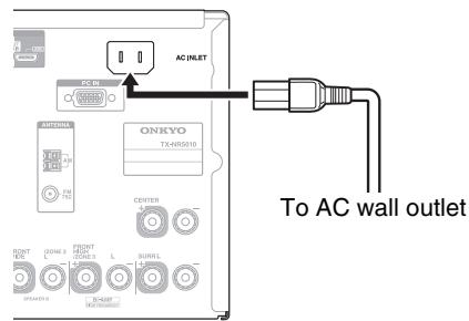 ONKYO TX-NR5010 - Connecting the Power Cord - 1