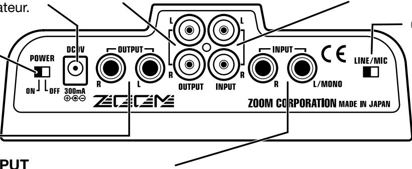 ZOOM RFX300 - Prises INPUT - 1