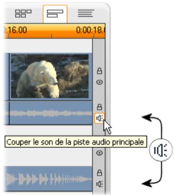 PINNACLE STUDIO 11 - Coupure du son et masquage d'une piste - 1
