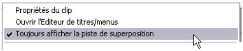 PINNACLE STUDIO 11 - Affichage et masquage de la piste superposition - 1