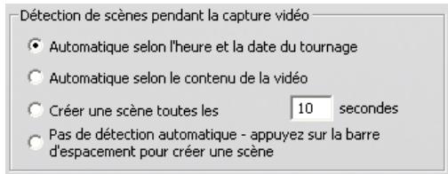 PINNACLE STUDIO 11 - Détection de scènes pendant la capture video - 1