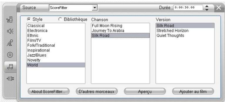 PINNACLE STUDIO 11 - L'outil Fond musical - 2