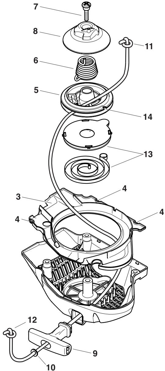 DOLMAR PS-510 - Remplacer le ressort de démarrage - 6