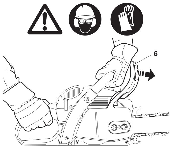 DOLMAR PS-510 - Checking the chain brake - 1