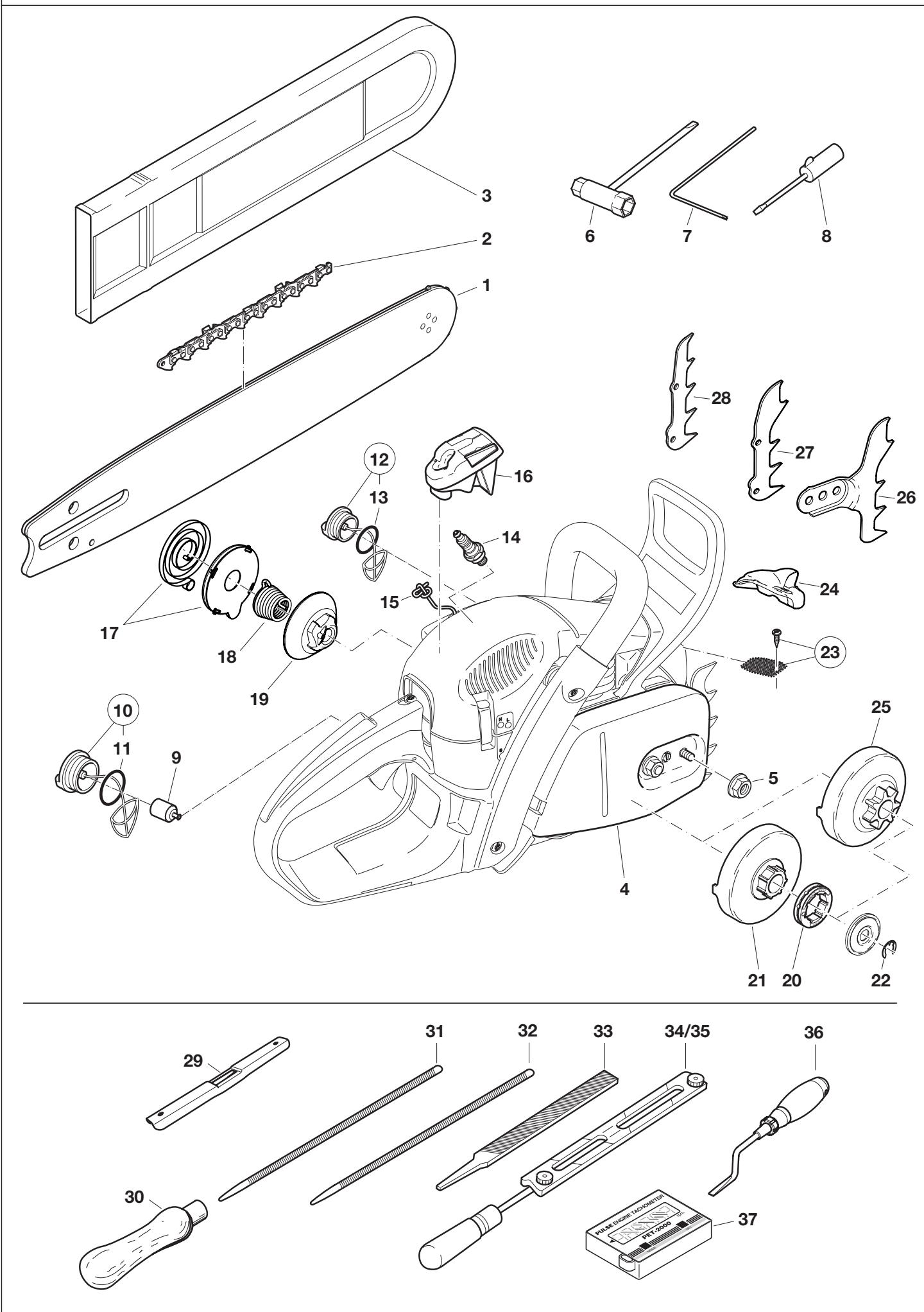 DOLMAR PS-510 - Extract from the spare parts list - 2