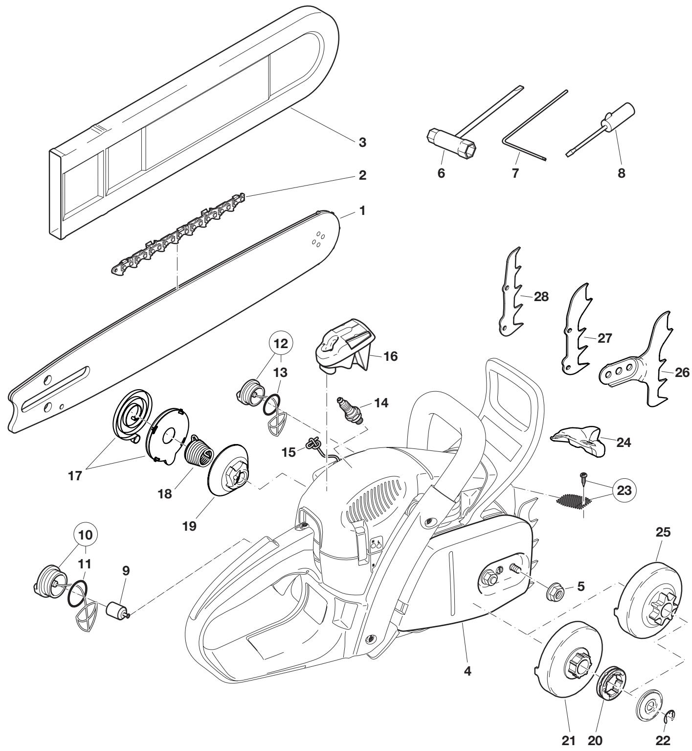 DOLMAR PS-510 - Extrait de la liste des pièces de rechange - 2
