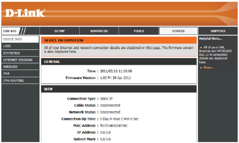 D-LINK DIR-655 N - Catégorie Status (État) - 1