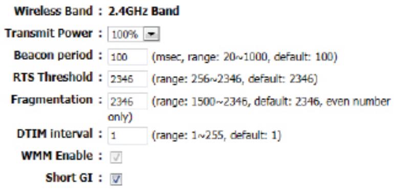 D-LINK DIR-655 N - ADVANCED WIRELESS SETTINGS - 1