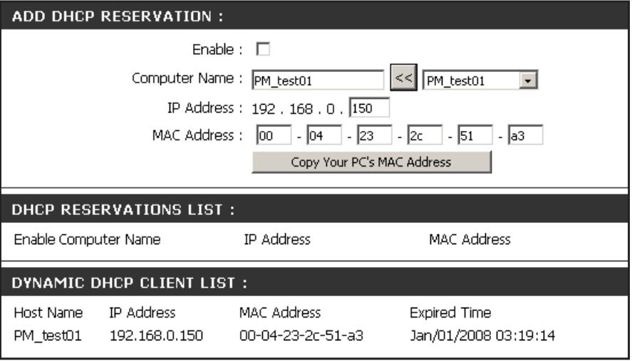 D-LINK WBR-2310 - DHCPSERVER SETTINGS: - 1