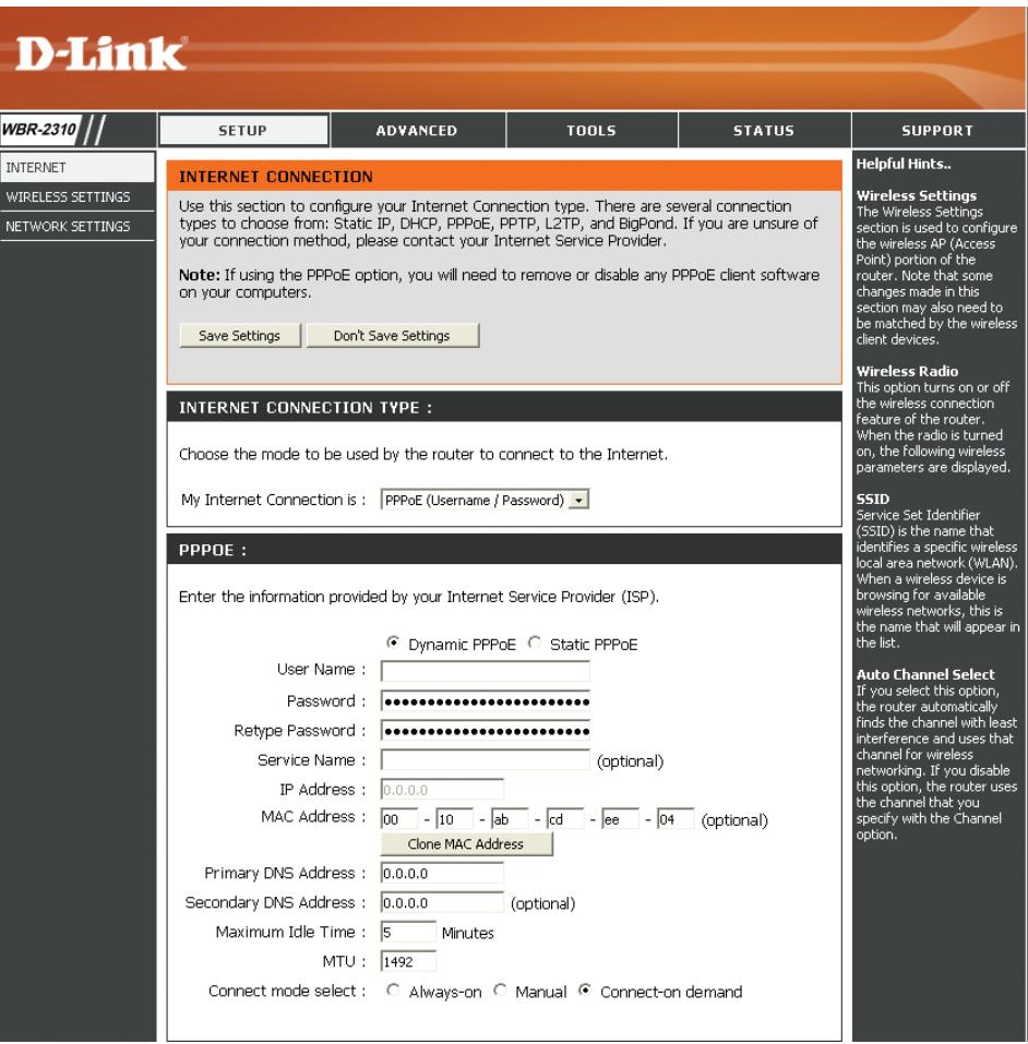 D-LINK WBR-2310 - PPPoE (DSL) - 1