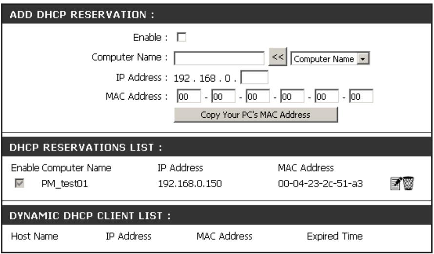 D-LINK WBR-2310 - DHCPSERVER SETTINGS: - 2