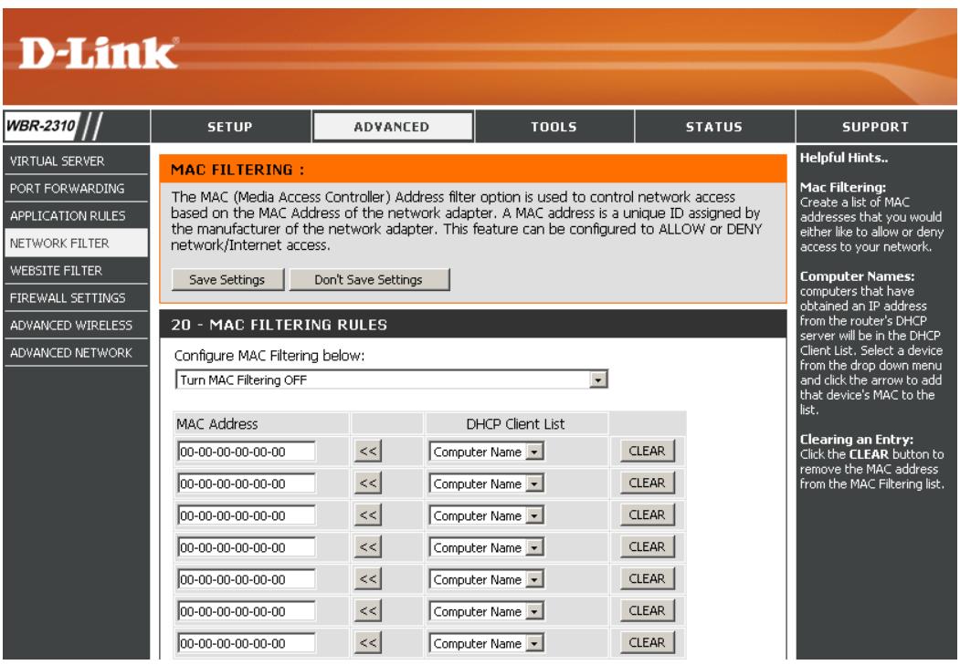 D-LINK WBR-2310 - Filtres réseau - 1