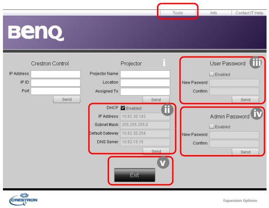 BENQ SU922, SW921 - Contrôler le projecteur à distance via un navigateur Web - 3