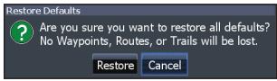 LOWRANCE ELITE 7 M - Restore Defaults - 1