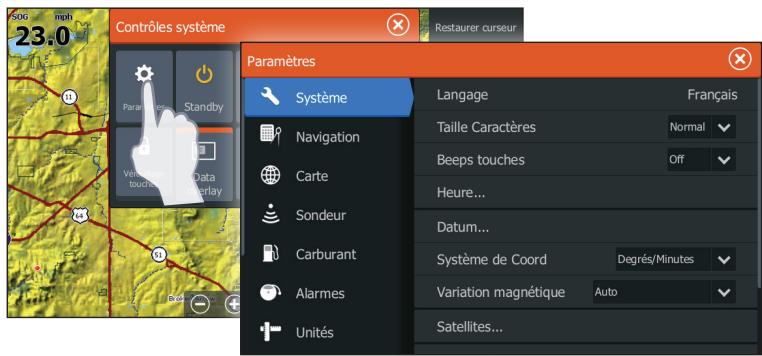 LOWRANCE HDS 9 - Menu de la page - 1