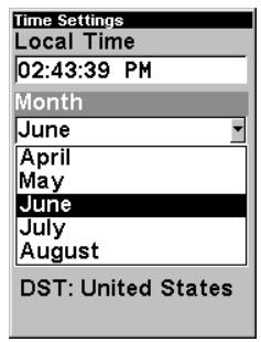 LOWRANCE IFINDER H2O - Once in the Time Settings menu: - 2