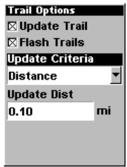 LOWRANCE IFINDER H2O - Trail Update Rate (Time, Distance) - 2
