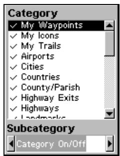 LOWRANCE IFINDER H2O - Map Detail Category Selection - 2