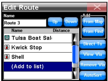 LOWRANCE XOG - Liste de directions - 10