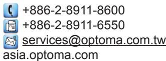 +886-2-8911-8600 +886-2-8911-6550 services@optoma.com.tw asia.optoma.com