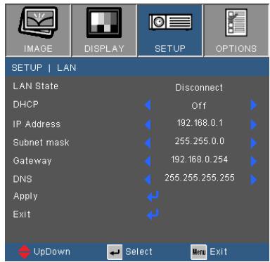 OPTOMA GT760 - SETUP | LAN - 1