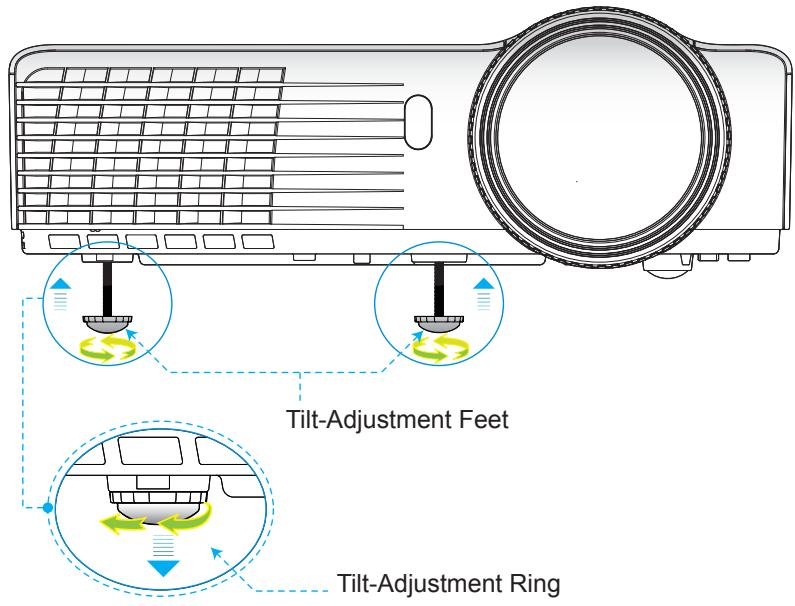 OPTOMA GT760 - Adjusting the Projector's Height - 1