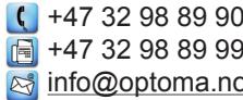 +47 32 98 89 90 +47 32 98 89 99 info@optoma.no