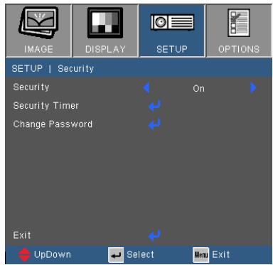 OPTOMA GT760 - SETUP | Security - 1