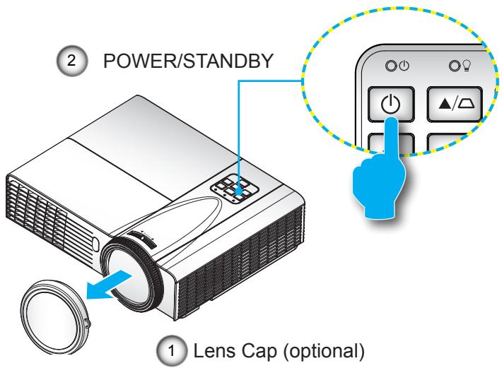 2 POWER/STANDBY 1 Lens Cap (optional)