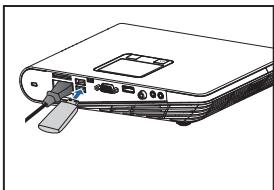 OPTOMA ML1000 - Inserer une CLE USB - 1