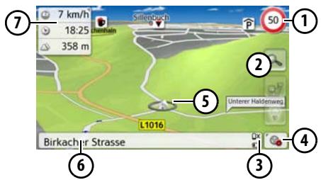 BECKER ACTIVE 50 - Structure de l'affichage cartographique - 1
