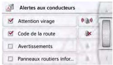 BECKER ACTIVE 50 - Réglage des Alertes aux conducteurs - 1