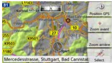 BECKER TRANSIT 45 - Représentation de messages TMC sur la carte - 1