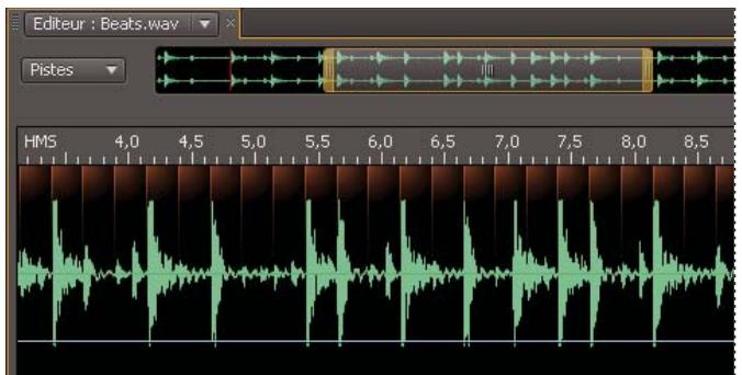ADOBE SOUNDBOOTH CS5 - Ajustement des paramètres de détéction du battement - 2
