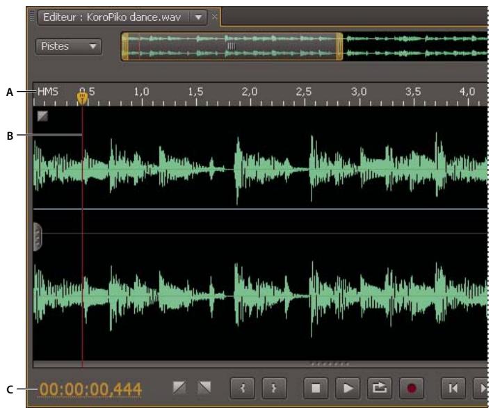 ADOBE SOUNDBOOTH CS5 - Contrôle du temps pendant la lecture - 1
