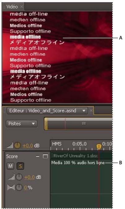 ADOBE SOUNDBOOTH CS5 - Rétablissement du lien vers des fichiers de video ou de partition manquants - 1