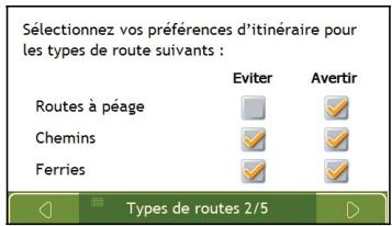 NAVMAN N40I - Types de routes 2/5 - 6