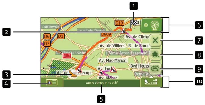 NAVMAN N40I - Écran Aperçu de la circulation (sur certains modèles uniquement) - 1