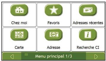 NAVMAN N40I - Écran Menu principal - 1