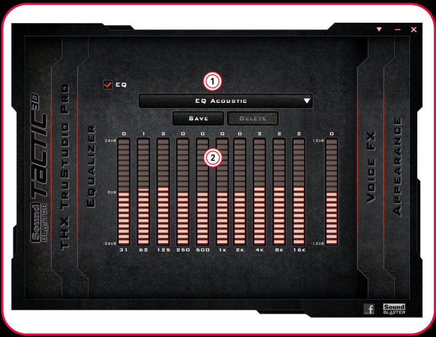 CREATIVE SOUND BLASTER TACTIC3D WRATH WIRELESS - Paramètres de l'équaliseur - 1